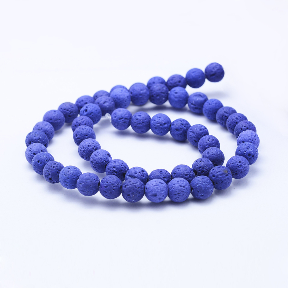 Dark Blue Lava Beads 8mm