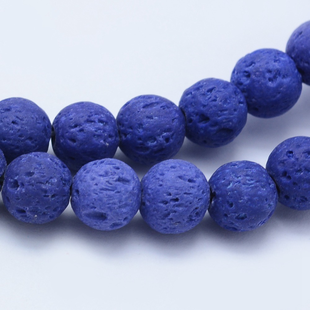 Dark Blue Lava Beads