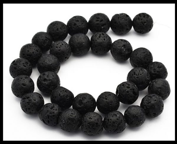 Lava Beads 10mm Black