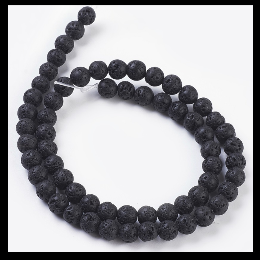 Black 6mm Polymer Clay Lava Beadsfull Strand6mm Lava Beads 