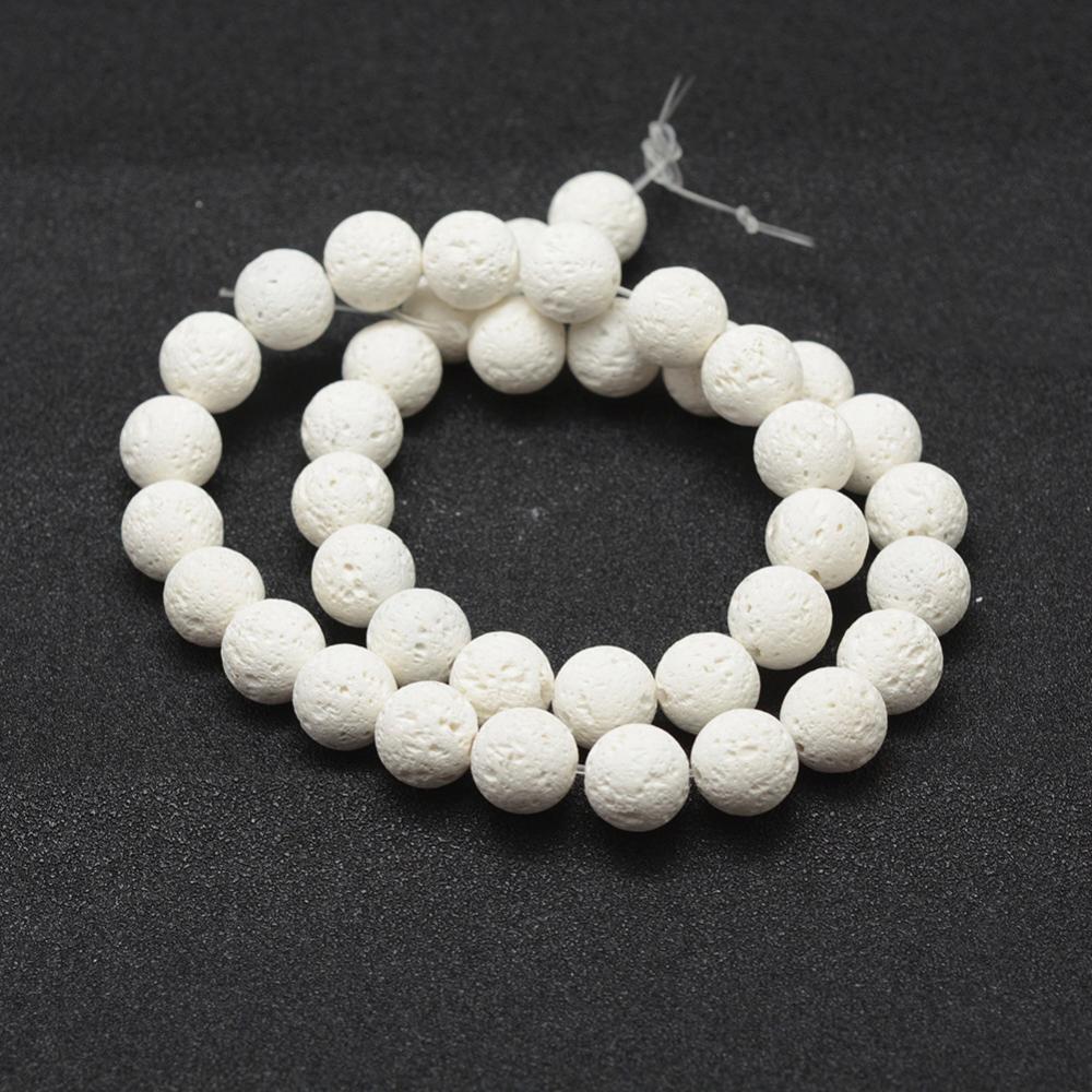 White Lava Beads 8mm