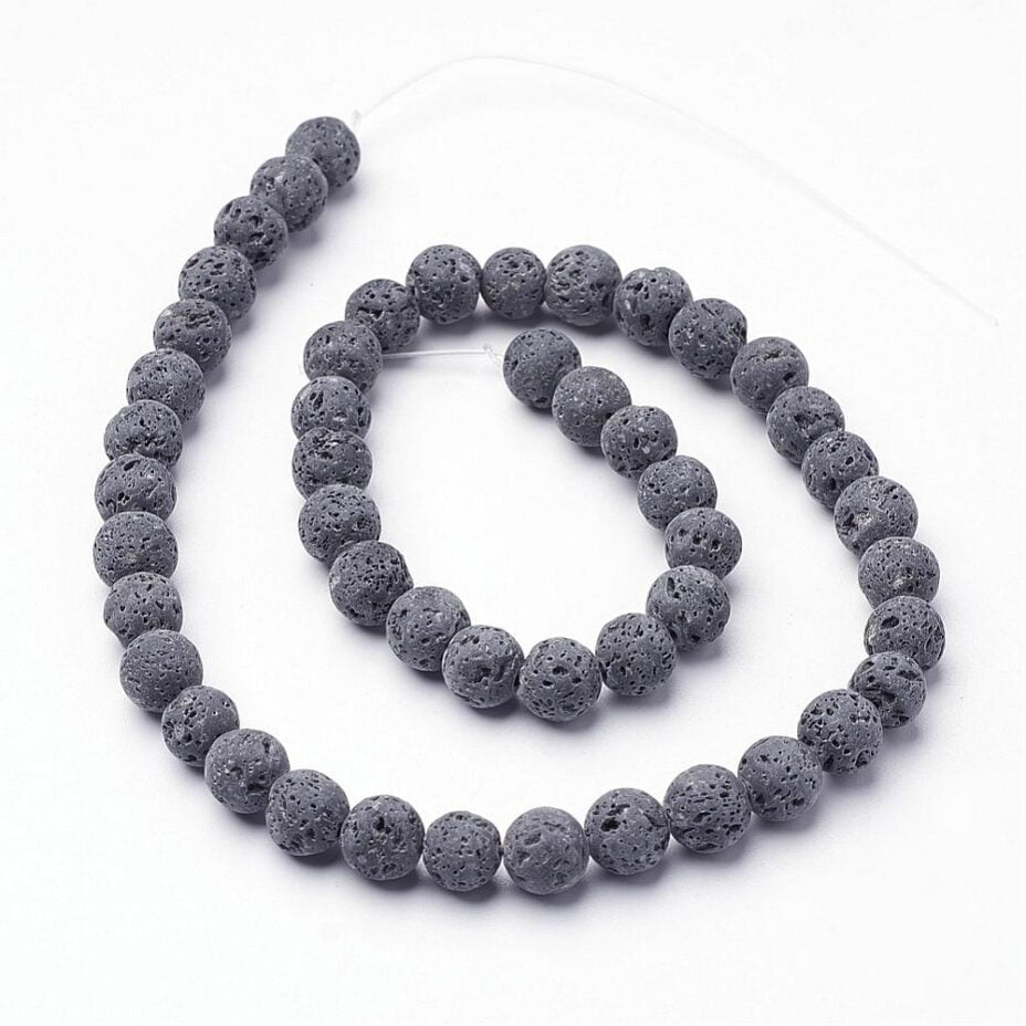 Natural Lava Beads 10mm Strand - Lava Beads and Semi-Precious Gemstones ...