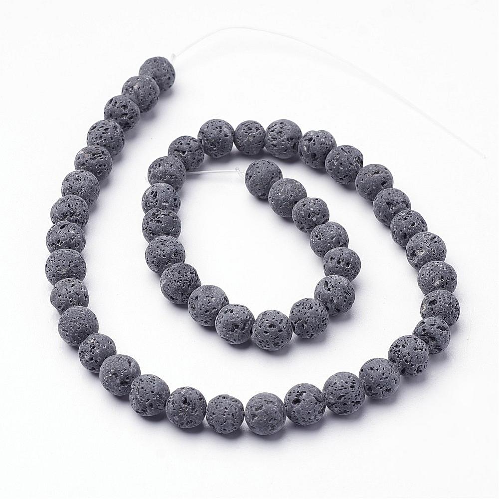 10mm Natural Lava Beads