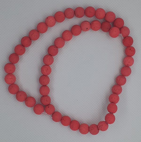 Coral Pink Lava Beads 8mm
