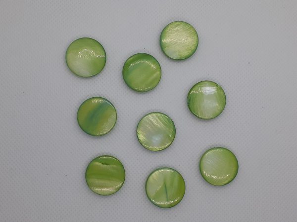 Green PEARL SHELL Coin 20mm MOSAICS
