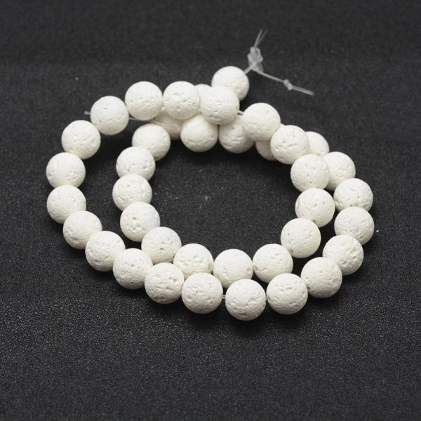 Lava Beads 6mm white