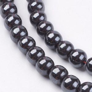 4mm Hematite Beads Non-Magnetic Synthetic Strands Round