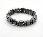 Magnetic Hematite Stretch Bracelet Rectangle and Round Beads
