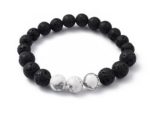Chakra Diffuser Bracelet Lava Beads Howlite Gemstone Beaded Stretch Bracelet