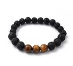 Chakra Diffuser Bracelet Lava Beads Tiger Eye Gemstone Beaded Stretch Bracelets