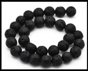 Lava Beads 14mm Strand Black