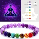 7 Chakra Reiki Healing Amethyst Bracelet