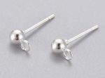 2 x Stud Earring Findings, with Loop